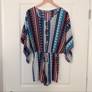 Colorful Aztec Print Romper